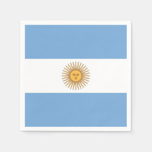 Patriotic paper napkins with flag of Argentina