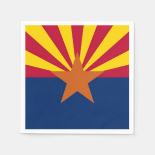 Patriotic paper napkins with flag of Arizona, USA