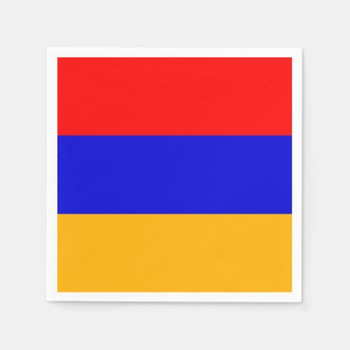 Patriotic paper napkins with flag of Armenia