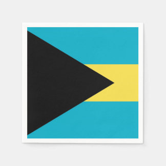 Patriotic paper napkins with flag of Bahamas