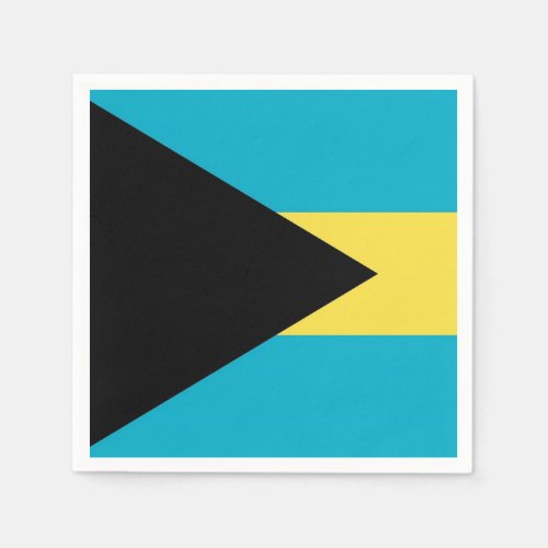 Patriotic paper napkins with flag of Bahamas