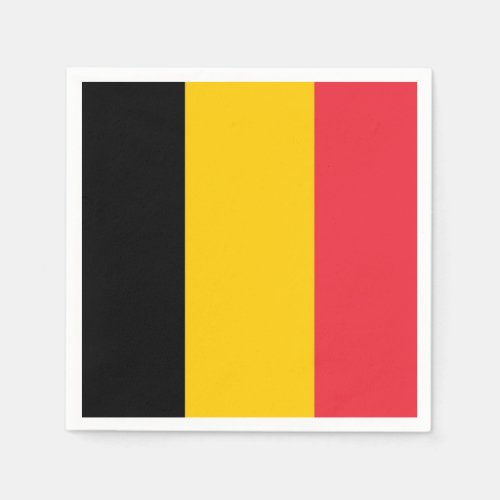 Patriotic paper napkins with flag of Belgium