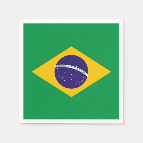 Patriotic paper napkins with flag of Brazil