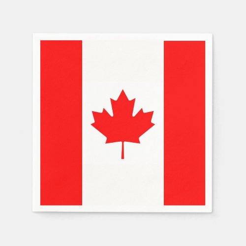 Patriotic paper napkins with flag of Canada