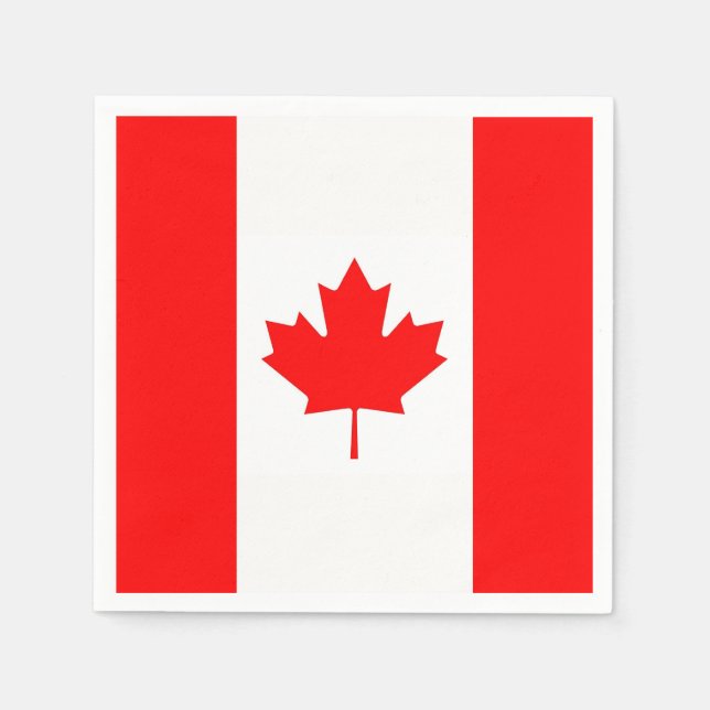 Patriotic paper napkins with flag of Canada (Front)