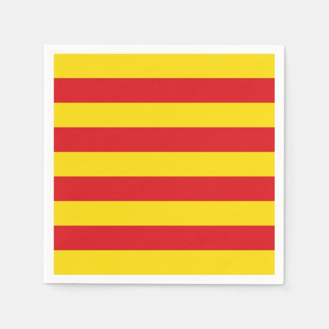 Patriotic paper napkins with flag of Catalonia (Front)