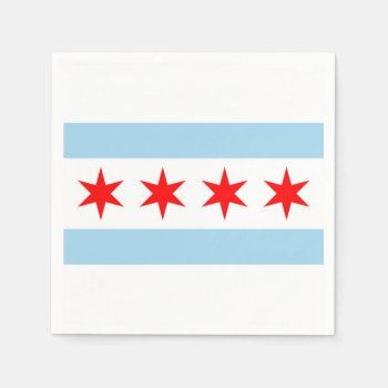 Patriotic Paper Napkins With Flag Of Chicago by AllFlags at Zazzle