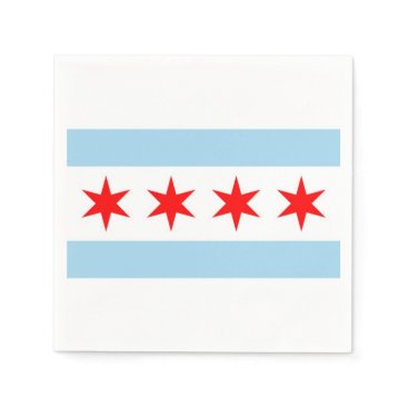 Patriotic paper napkins with flag of Chicago