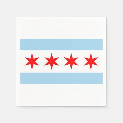 Patriotic paper napkins with flag of Chicago