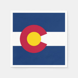Patriotic paper napkins with flag of Colorado