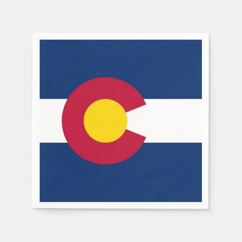 Patriotic paper napkins with flag of Colorado