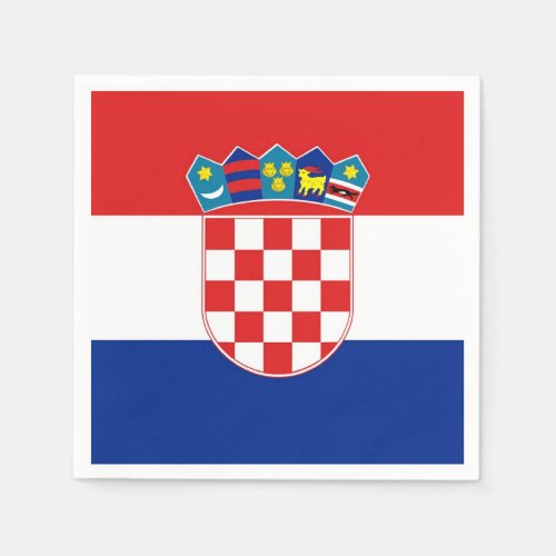 Patriotic paper napkins with flag of Croatia