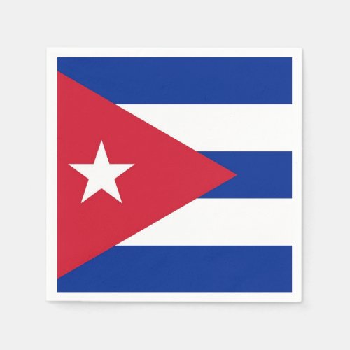 Patriotic paper napkins with flag of Cuba