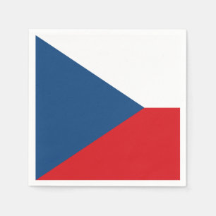 Patriotic paper napkins with flag of Czechia