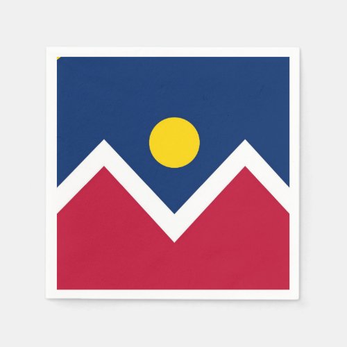 Patriotic paper napkins with flag of Denver