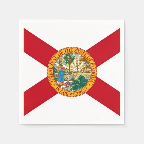 Patriotic paper napkins with flag of Florida