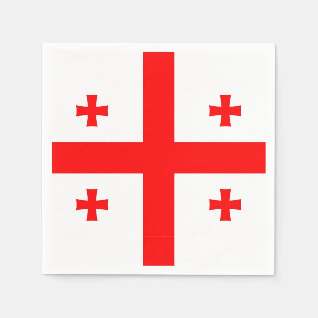 Patriotic paper napkins with flag of Georgia (Front)