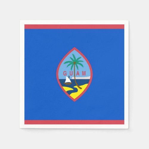 Patriotic paper napkins with flag of Guam