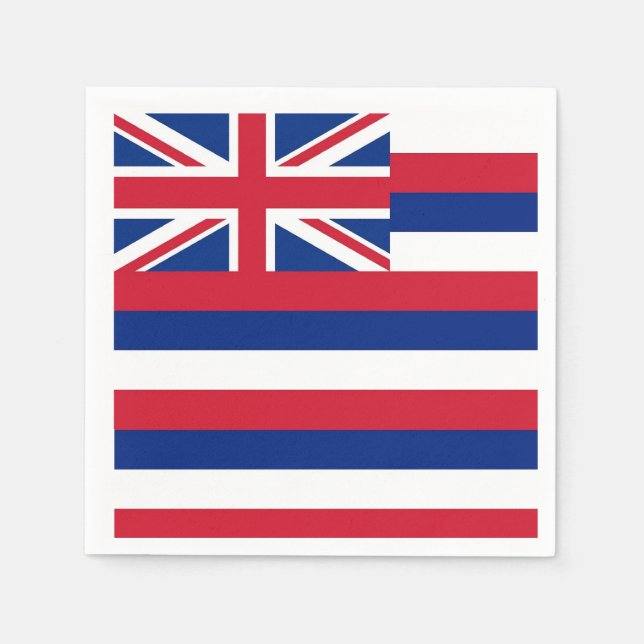 Patriotic paper napkins with flag of Hawaii (Front)