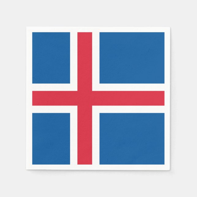 Patriotic paper napkins with flag of Iceland (Front)