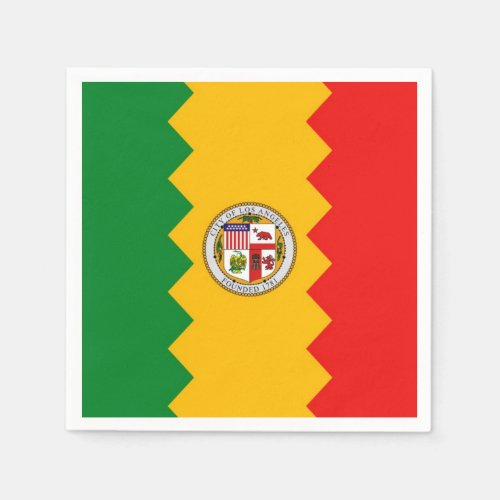 Patriotic paper napkins with flag of Los Angeles