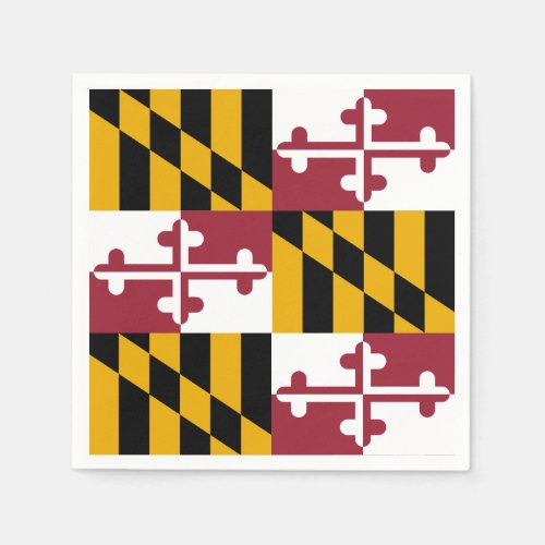 Patriotic paper napkins with flag of Maryland