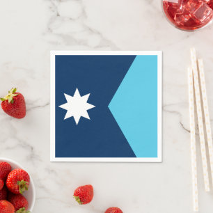 Patriotic paper napkins with flag of Minnesota, US