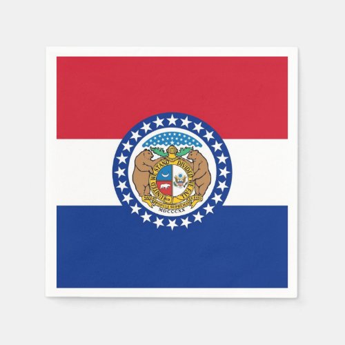 Patriotic paper napkins with flag of Missouri