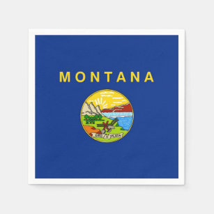 Patriotic paper napkins with flag of Montana