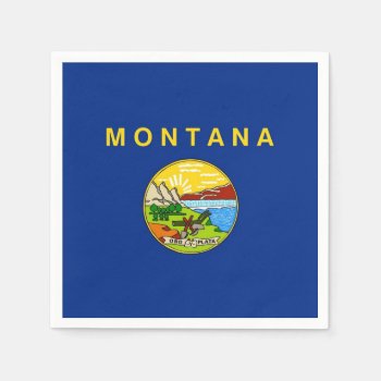 Patriotic Paper Napkins With Flag Of Montana by AllFlags at Zazzle