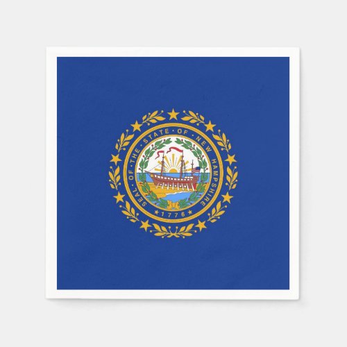 Patriotic paper napkins with flag of New Hampshire