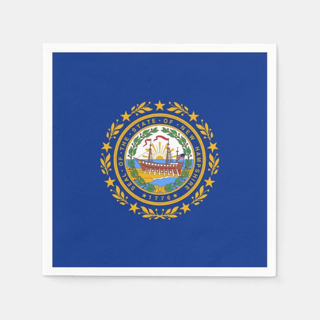 Patriotic paper napkins with flag of New Hampshire (Front)
