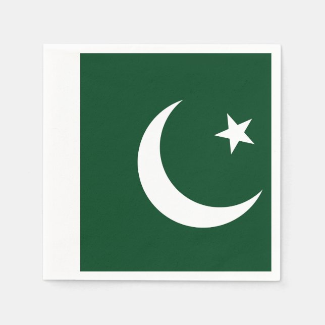Patriotic paper napkins with flag of Pakistan (Front)