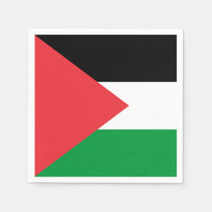 Patriotic paper napkins with flag of Palestine