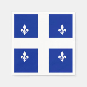 Patriotic paper napkins with flag of Quebec