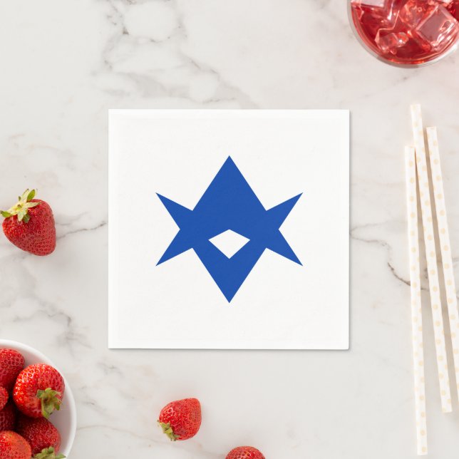 Patriotic paper napkins with flag of Toyota City (Insitu)