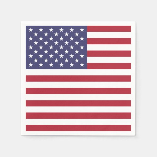 Patriotic paper napkins with flag of USA