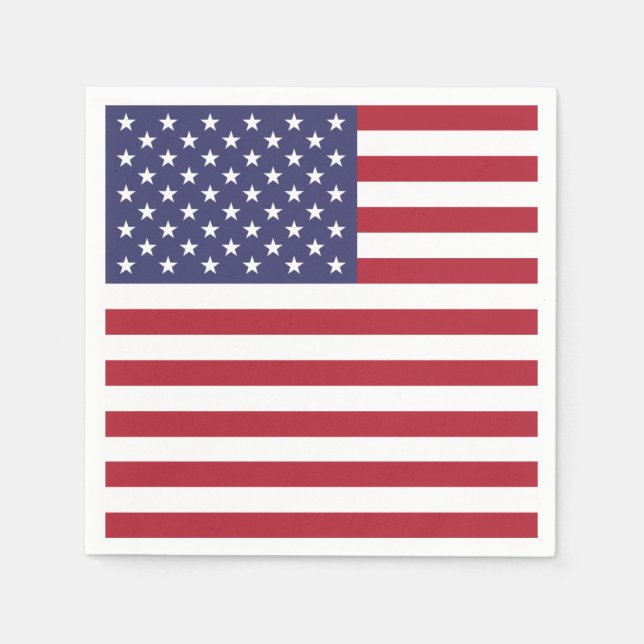 Patriotic paper napkins with flag of USA (Front)