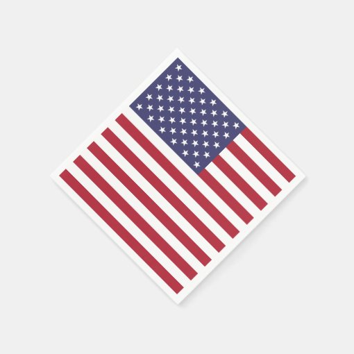 Patriotic paper napkins with flag of USA | Zazzle