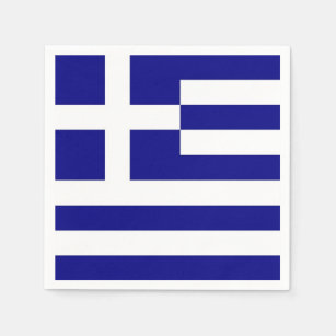 Patriotic paper napkins with Greece flag