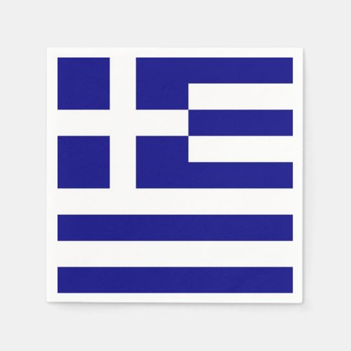 Patriotic paper napkins with Greece flag