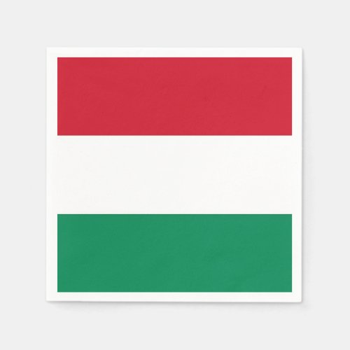 Patriotic paper napkins with Hungary flag