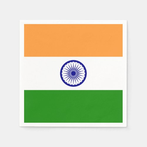 Patriotic paper napkins with India flag