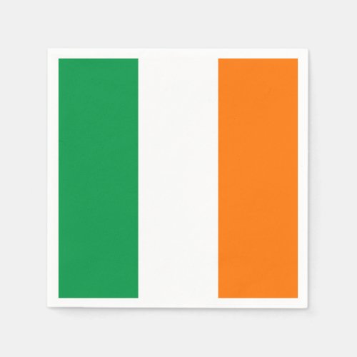 Patriotic paper napkins with Ireland flag