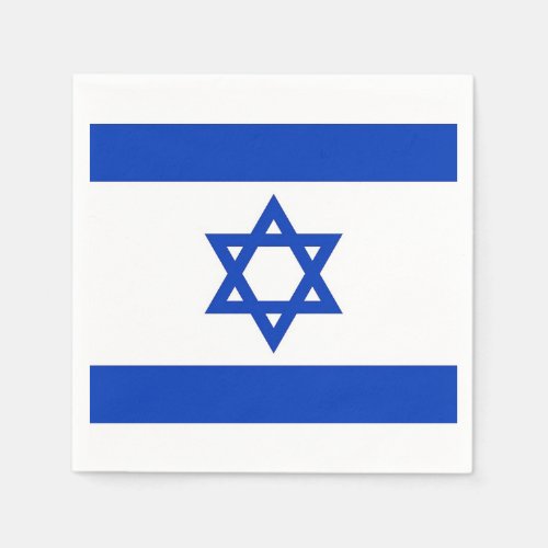 Patriotic paper napkins with Israel flag