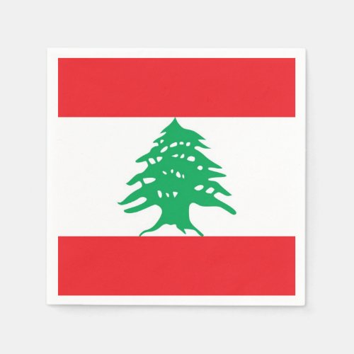 Patriotic paper napkins with Lebanon flag