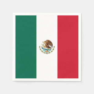 Patriotic paper napkins with Mexico flag