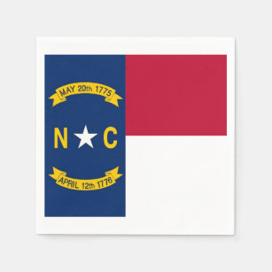 Patriotic paper napkins with North Carolina flag