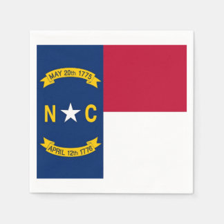 Patriotic paper napkins with North Carolina flag