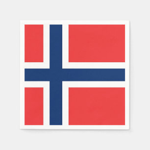 Patriotic paper napkins with Norway flag